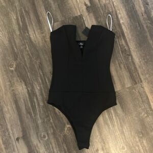 Black Lulus Strapless Bodysuit